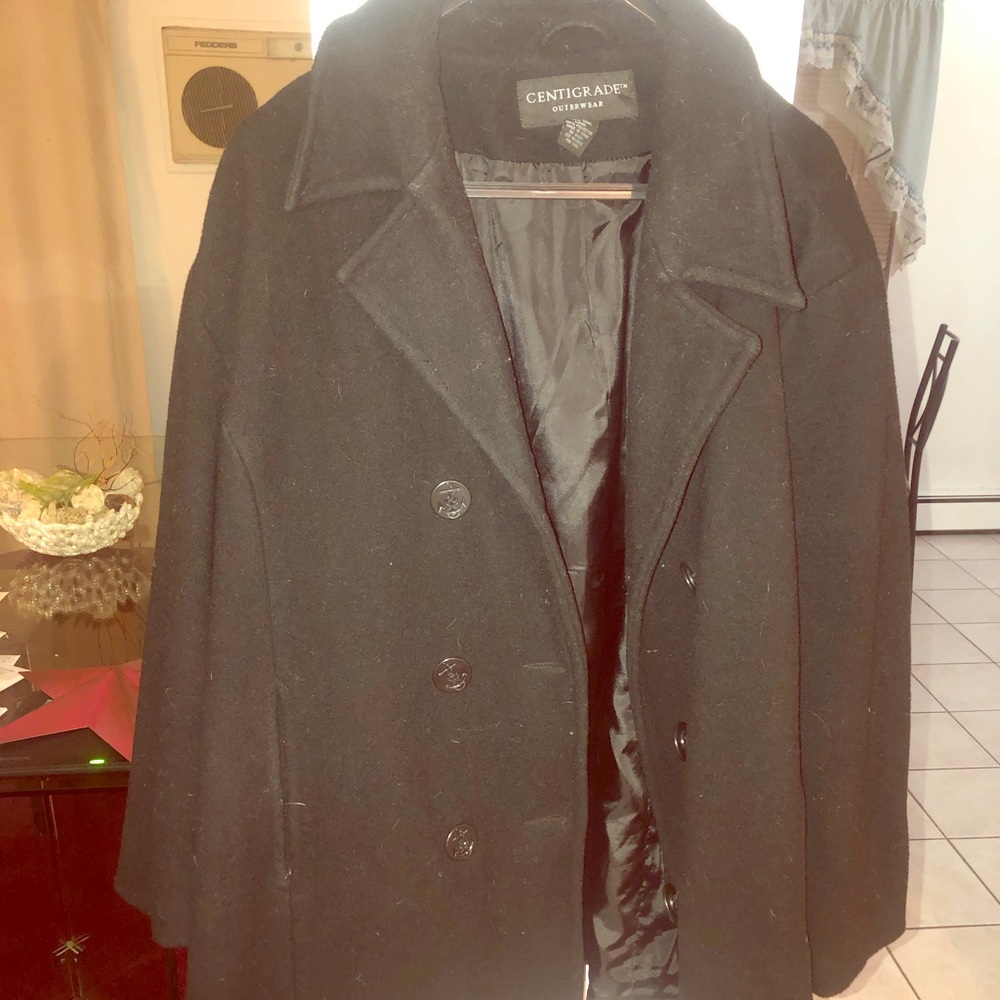 Black winter pea coat